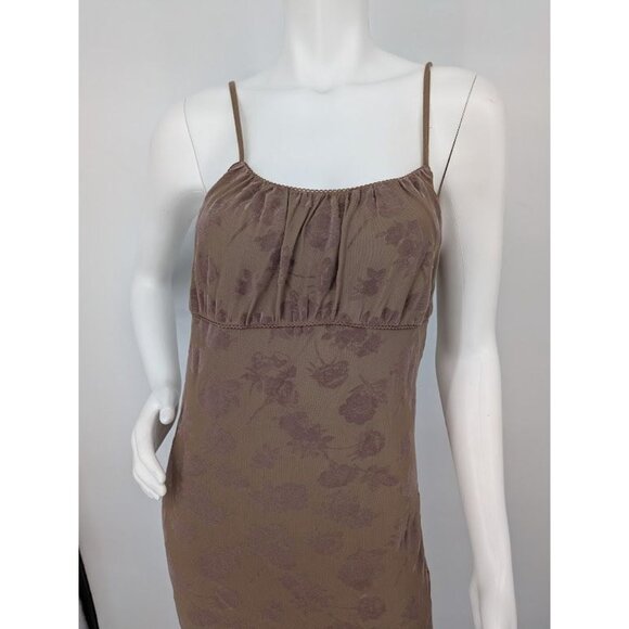 No Boundaries Maxi Slip Mesh Dress Size M Floral Velvet Y2K Babydoll Fairycore - Picture 5 of 9